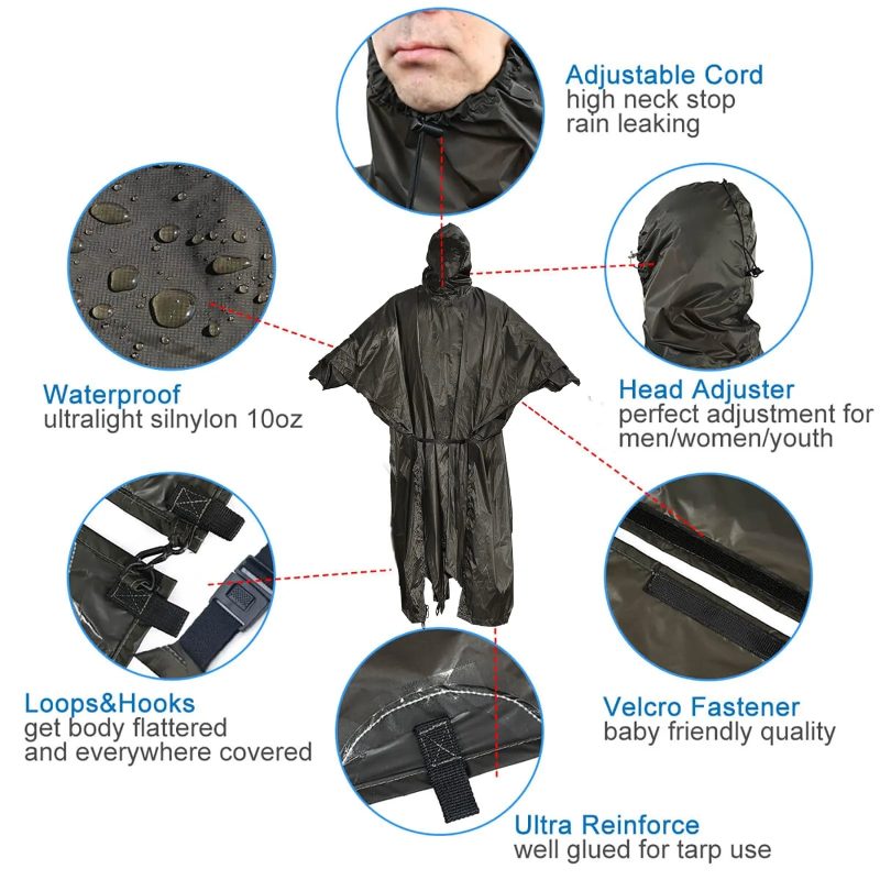 Extended-Length Ultralight Rain Poncho - Image 2