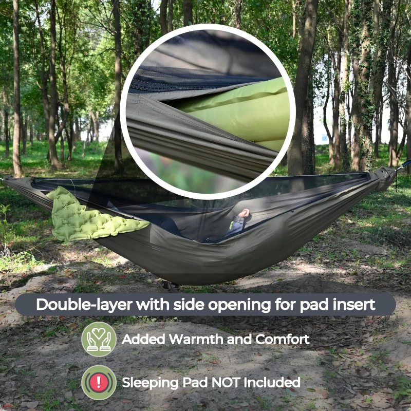 Northers 11' Zipper Double-Layer Camping Hammock - Image 3