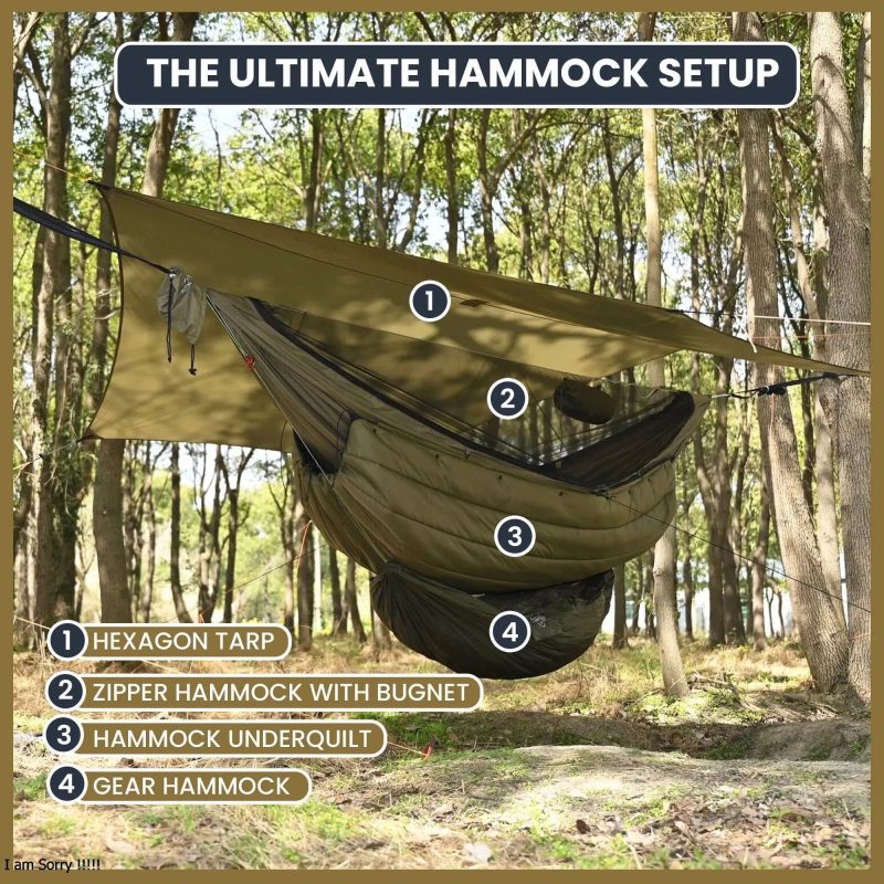 Northers 11' Zipper Double-Layer Camping Hammock - Image 6