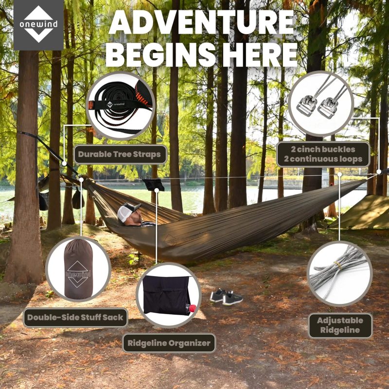 Vortex 12' Double Layers Ultralight Camping Hammock - Image 3