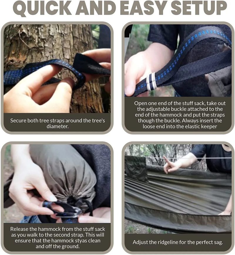Vortex 12' Double Layers Ultralight Camping Hammock - Image 4