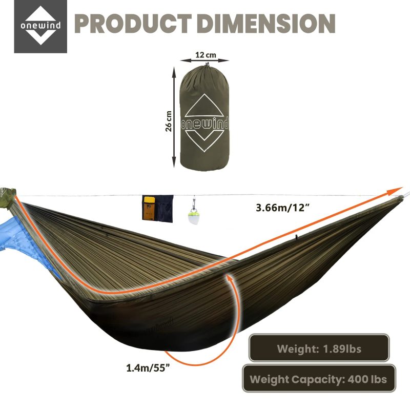 Vortex 12' Double Layers Ultralight Camping Hammock - Image 7